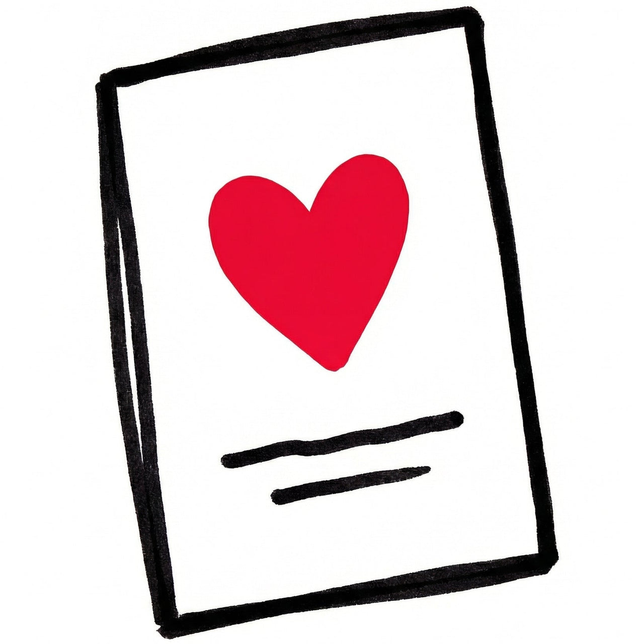 Notebook with a red heart on a white background